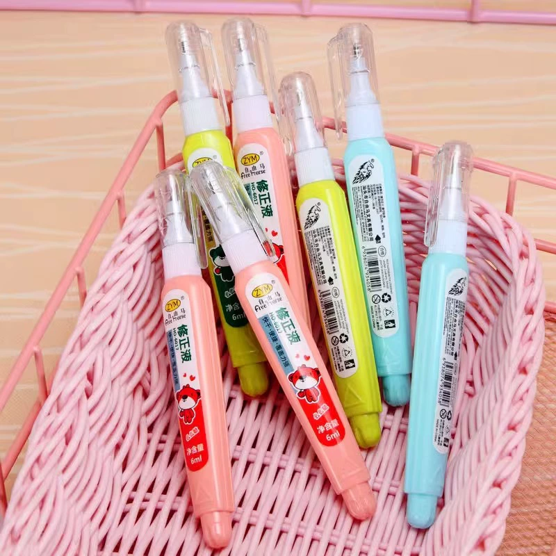 Cartoon children's stationery modification solution modified solution fast dry white office pen shape student modification solution 6ml