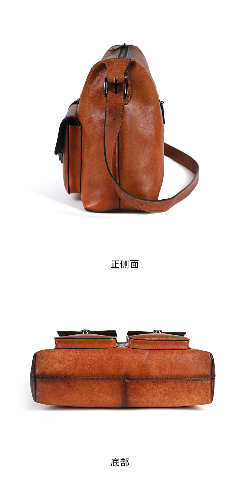 Túi tote da bò dung tích lớn đeo chéo cổ điển nữ — Màu nâu cổ điển, Cà phê cổ điển, Màu đen cổ điển chi tiết 15