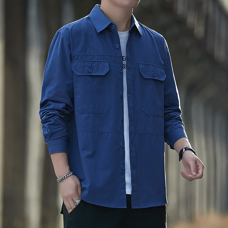 Encuentre camisas personalizadas de fábrica para hombres, primavera y verano, retro americano, negocios, ocio, algodón, sentido de alta gama, estilo de Hong Kong