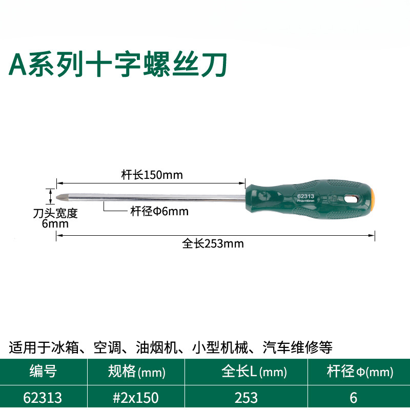 Destornillador de cabeza de rábano pequeño destornillador de ciruela de boca plana cruzada