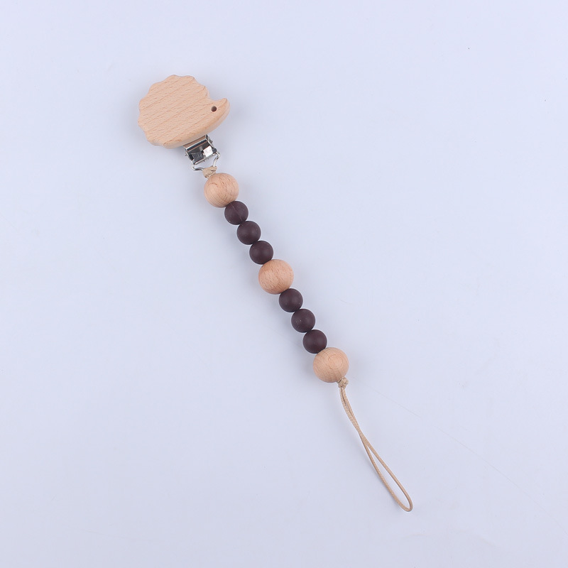 Nuevo bebé suministros dibujos animados animal haya clip calmante bebé cuentas de silicona mordedura molar pezón cadena