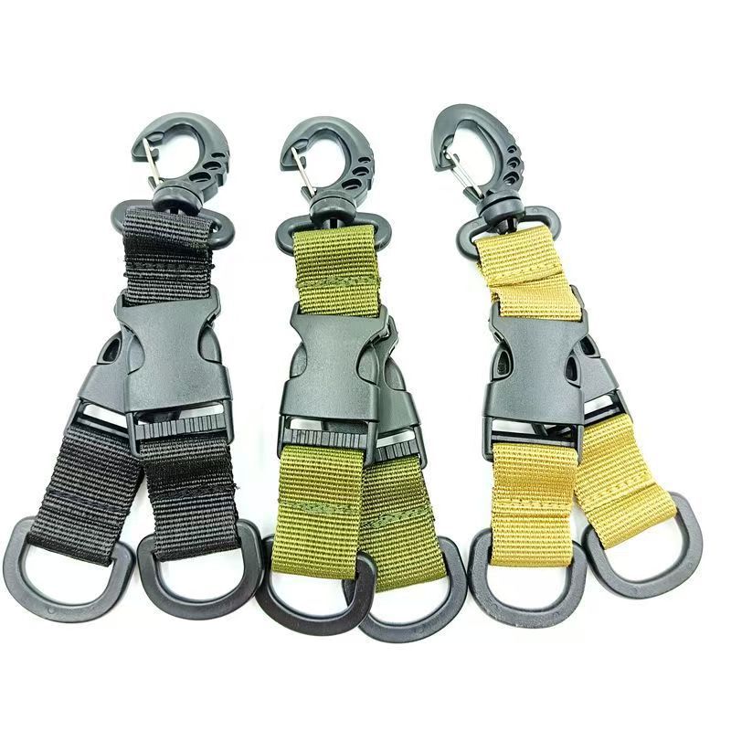 Multifunctional Tactical 360-Degree Rotating Key Buckle Detachable Carabiner Double Detachable Quick-Hook Buckle