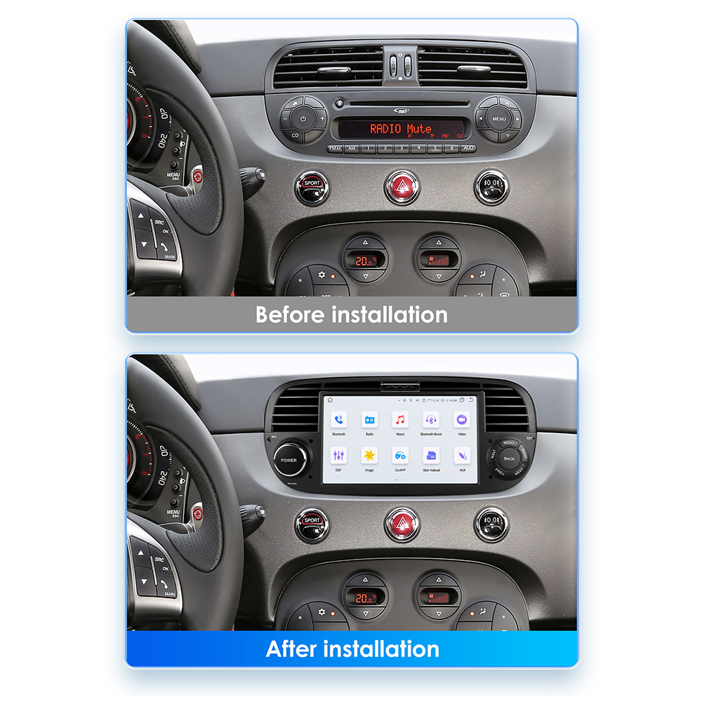 Cross border 7-inch suitable for 07-15 Fiat 500 Android intelligent large screen navigation system, car reversing image screen