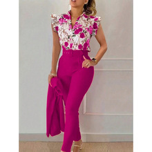 L 32726 Ruffle sleeve printed top set ��Ҷ��ӡ��������װ