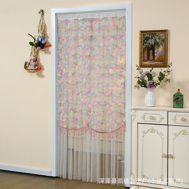 French-style lace door curtain, mosquito-proof curtain for home use, suitable for all seasons, universal partition curtain, no-drill installation, bedroom and kitchen screen door curtain French-style lace door curtain, mosquito-proof curtain for home use, suitable for all seasons, universal partition curtain, no-drill installation, bedroom and kitchen screen door curtain