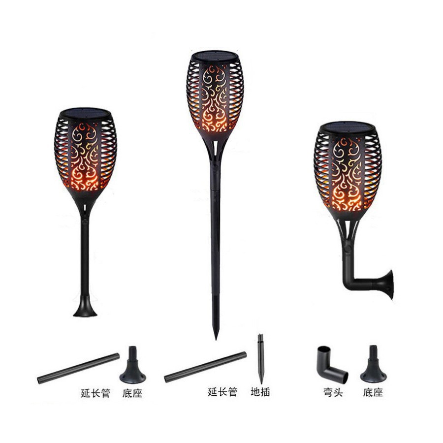 Cross-border solar lamp lawn lamp accessories ground plug rod round tube right angle elbow connector round base triangular base