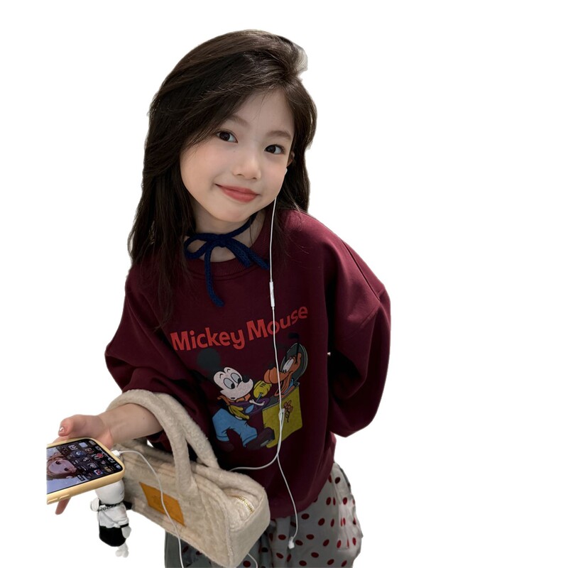 2025秋季女童韩版卡通卫衣套装儿童洋气时髦长袖上衣卫裤童装秋装|undefined