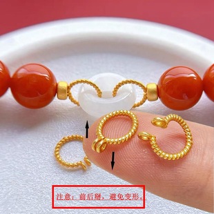 S925 Sterling Silver Accessories Hand Card Connection Button Gourd Waist Buckle Diy Accessories Twist Xiangyun Ping An Buckle Clip
