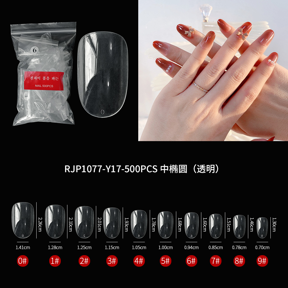 500 piezas de puntas de uñas blancas en una bolsa, varios estilos de uñas suaves sin pliegues, puntas de uñas transparentes, puntas de uñas especiales para uñas postizas. image 11