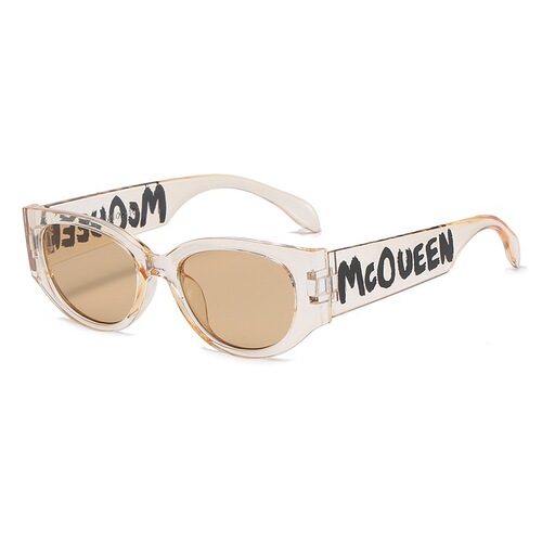 European and American cross-border new oval sunglasses fashionable English letters personalized retro sunglasses trendy decorative ink