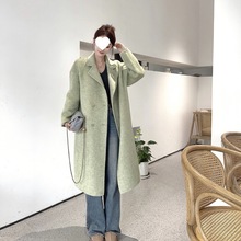 双面羊毛大衣女中长款韩系宽松2025春秋新款小个子羊毛呢外套一件