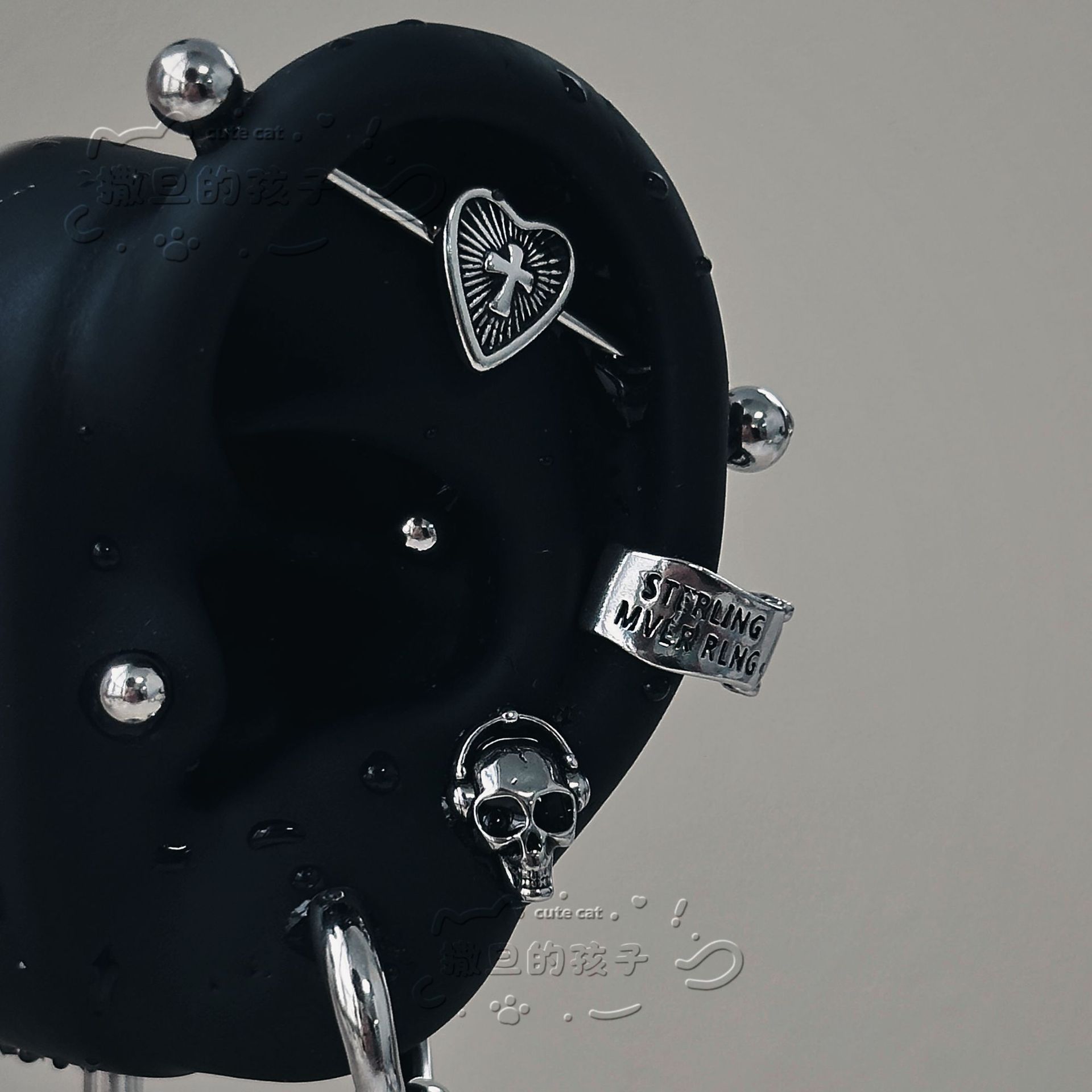 Pointed titanium steel lip stud product view