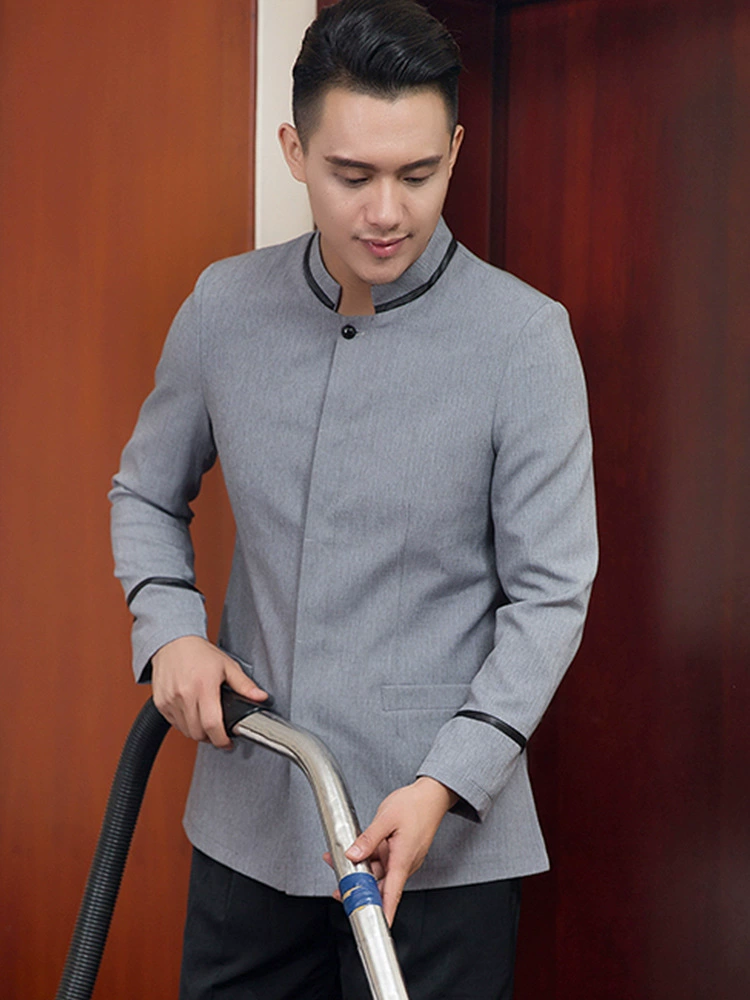 Demi-season long-sleeve, room down jacket for work, increased thickness