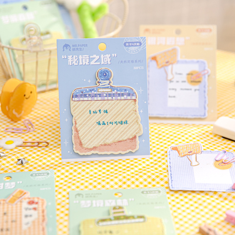 Mr. Paper tarjeta trasera N pegatinas de la serie de cuadros fijos originales ins notas adhesivas para estudiantes notas de oficina notas