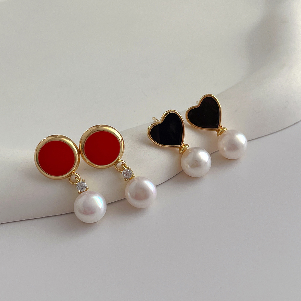 Fashion Heart Shape Pearl Plating Drop Earrings 1 Pair display picture 2