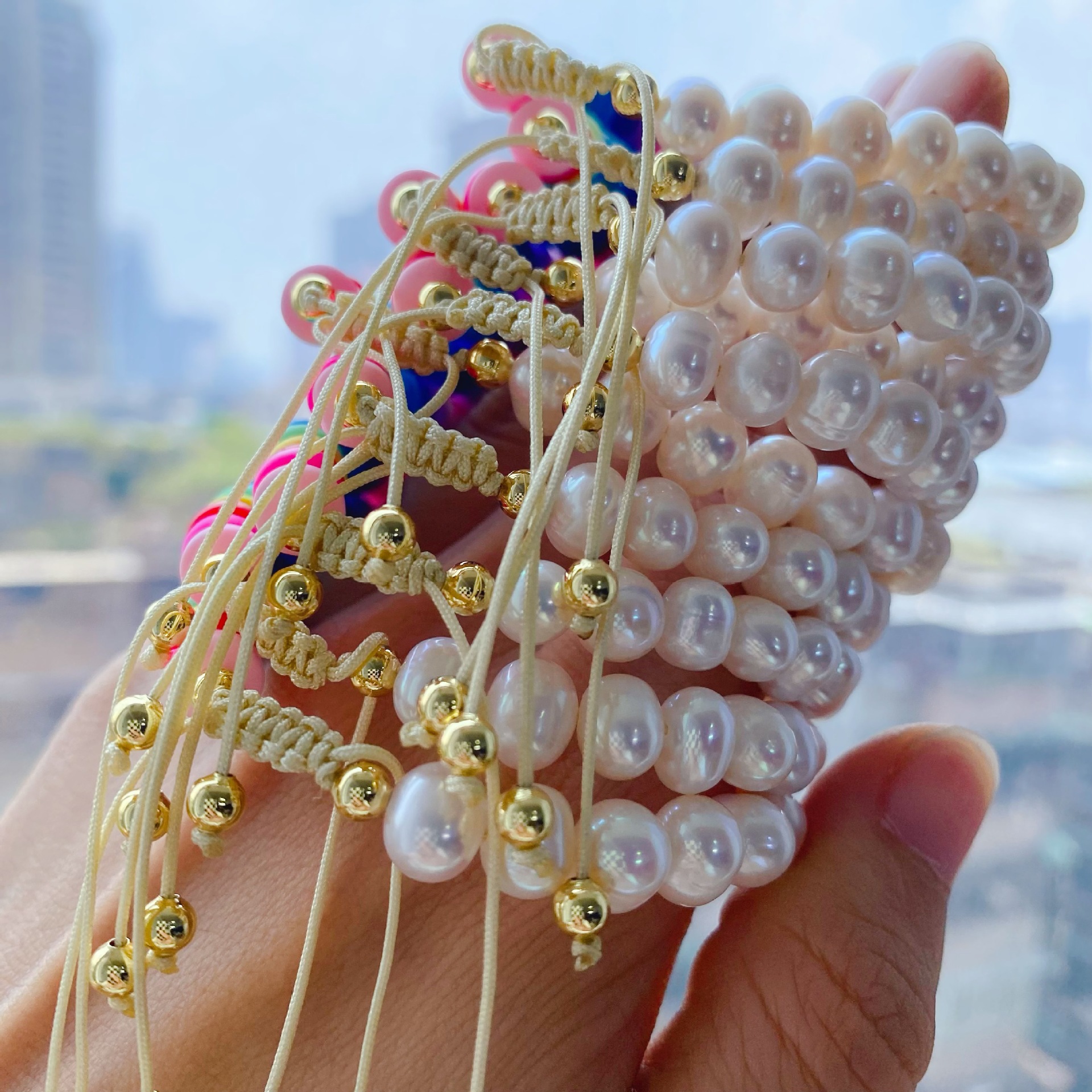Bracelets Classification 1 Piece Fashion Geometric Freshwater Pearl Soft Clay Handmade Bracelets