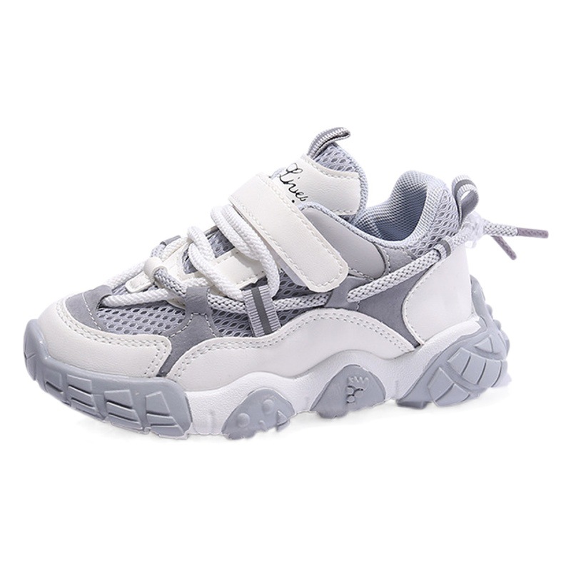 Entrega de una pieza 2023 primavera nuevos zapatos de papá para niños Velcro Sneaker niños y niñas zapatos transpirables moda