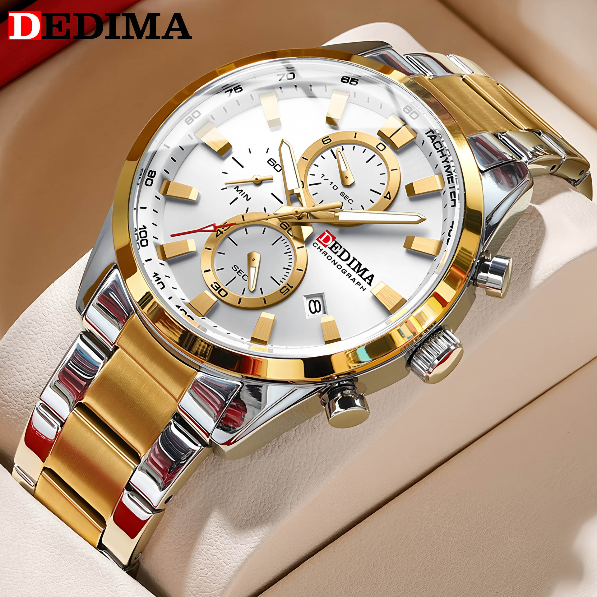 New Men's Three-Eye Six-Pin Functional Sports Watch Luminous Waterproof Cross-Border Best-Selling Calendar Business Watch