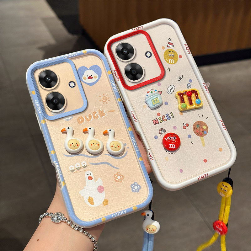 Suitable for Realmec75 Mobile Phone Case C63 Cartoon Soft Shell Oppo Real Me 11 Hand Rope Reno13 Mobile Phone Protective Cover