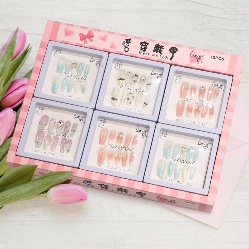 New Style Wearable Nails, Long Cat-Eye Nail Stickers for Babies, with 12 Integrated Rhinestones New Style Wearable Nails, Long Cat-Eye Nail Stickers for Babies, with 12 Integrated Rhinestones