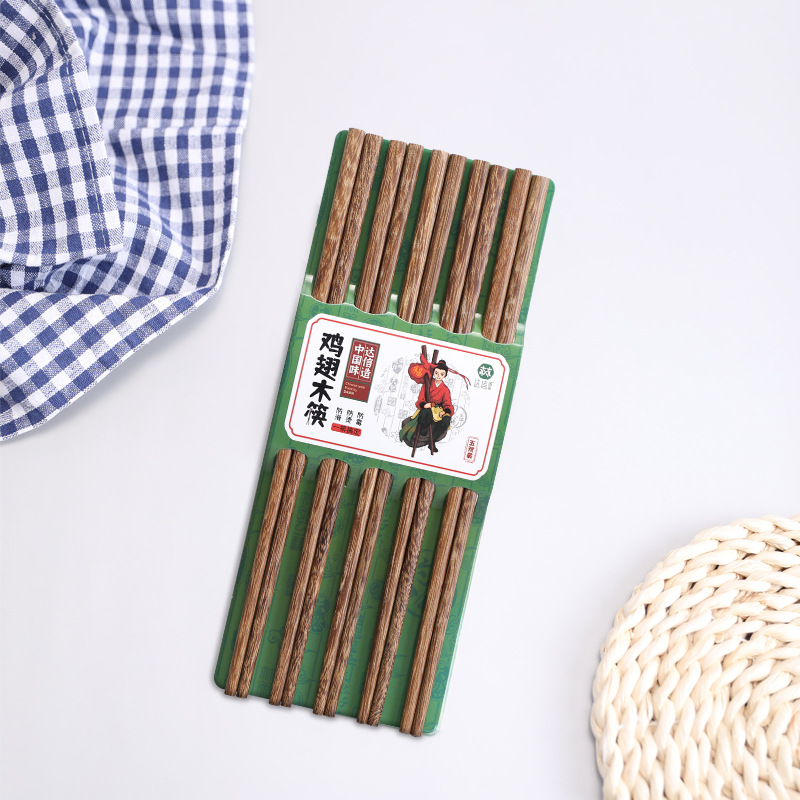 Palillos de ala de madera de pollo, palillos de madera domésticos, palillos de frita antideslizante, palillos de fideos de pesca, logotipo de tallado anti-calor