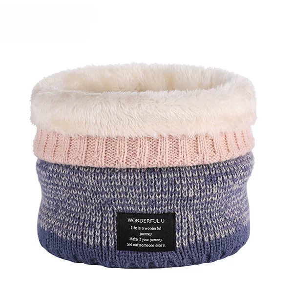 Winter pullover scarf men's and women's fashion fake high collar gradient collar wool knitted scarf wholesale gradient color with logo