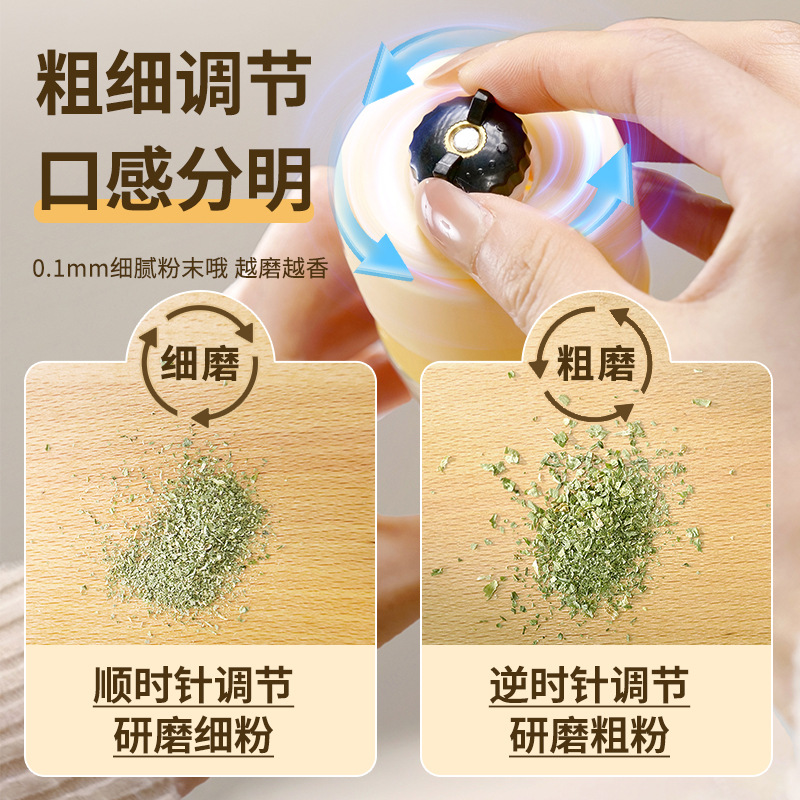 Heart Made Multifunctional Rotating Powder Grinding Bottle Kitchen Utensils BBQ Pepper Seasoning Bottle Glass Grinder