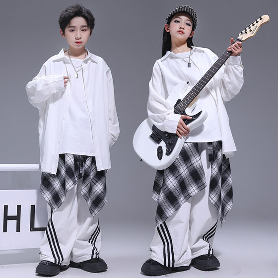 Jazz Dance Clothing Girls suit Korean Crop Top Vest Jazz Pants Children's Fashionable Table Performance Clothing