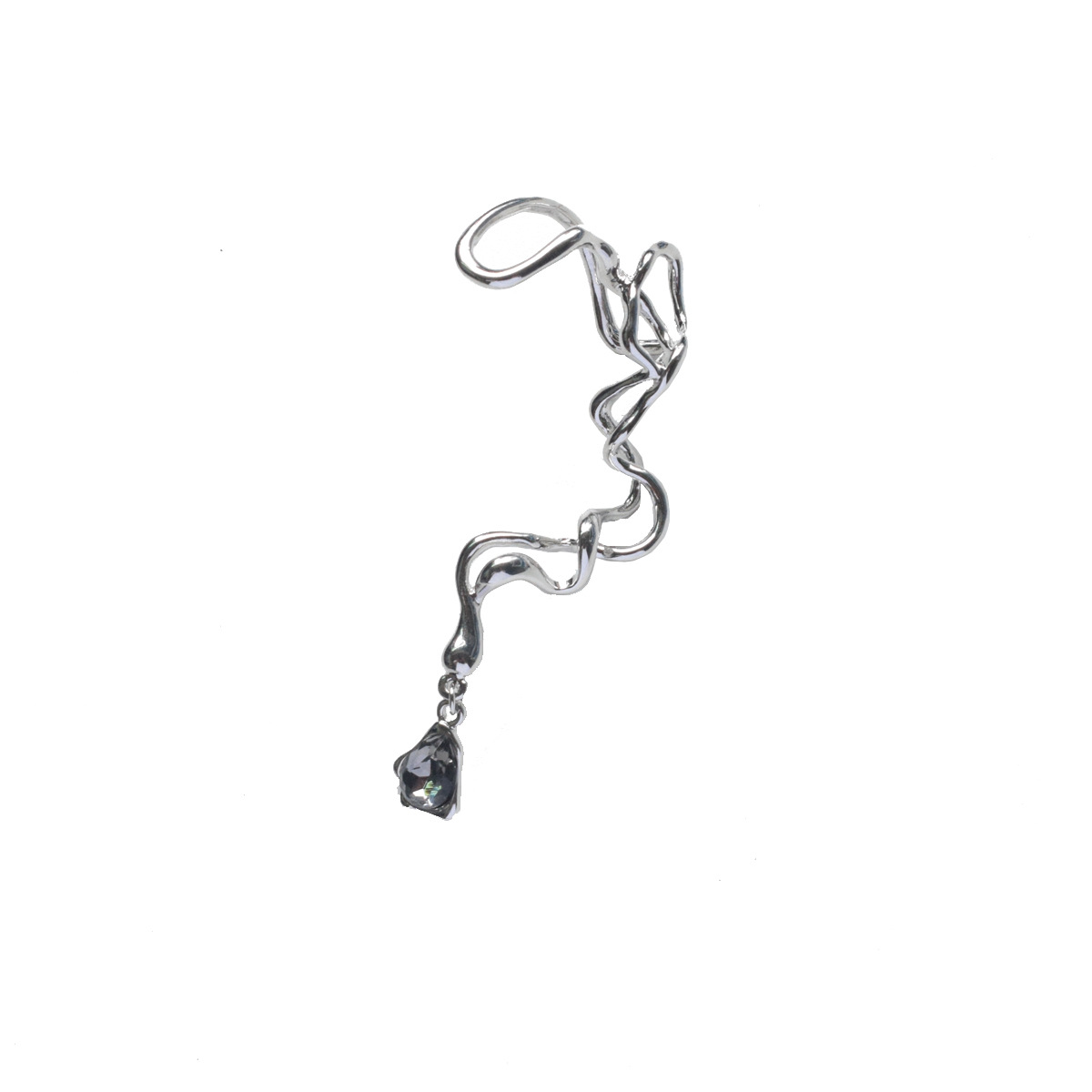 Exaggerated Style Hollow Water Drop Abstract Twist Around Earrings display picture 5