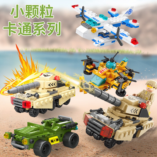 Compatible LEGO small block bag packaging engineering truck fire engine for children small particles boys puzzle gift wholesale