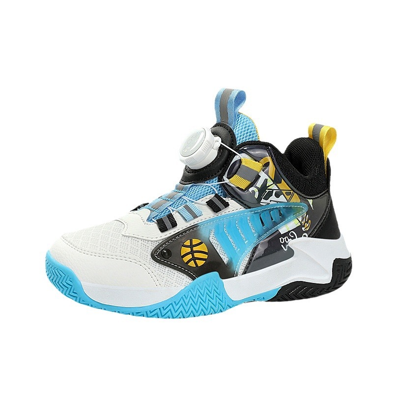Basketbal voor jongens 2024 Lente Nieuwe professionele trainingsschoenen voor kinderen, sportschoenen met roterende knop voor grote kinderen_voghion.com