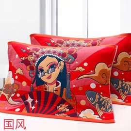 新款纯棉枕巾一对装 高档色织精梳棉纱布成人枕头巾加厚轻奢枕巾