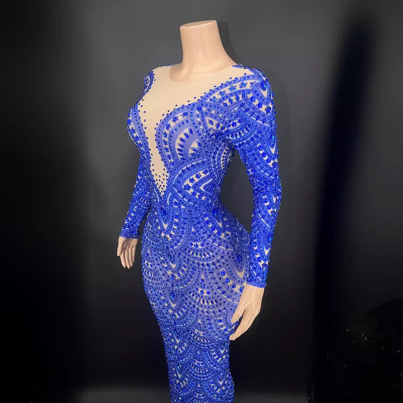 Novance2024 Valentine's Day Gift Creative Sexy Rhinestone Women's Evening Dress Evening Dress