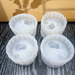 中秋节月饼蜡烛荷花兔子创意摆件硅胶模具自制兔子月饼装饰摆件模