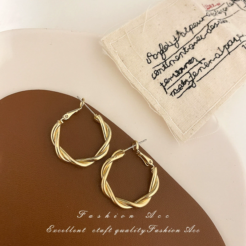 Metal silver needle, universal brand fashionable earrings, simple and elegant design, high-quality style