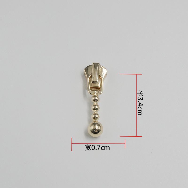 现货金属拉链头5号浅金拉头箱包拉锁拉扣头拉链配件3号锌合金材质|undefined