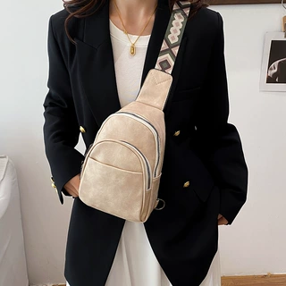 2025年新款跨境胸包女复古大容量包简约潮流单肩斜挎包亚马逊bags