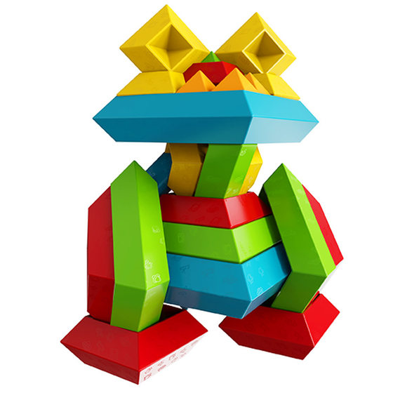 Pyramid Building Blocks Magic Tower Brain-moving Puzzle Multifunctional Particles Children Boys and Girls Assembled Toys Lubanta Cross-Border