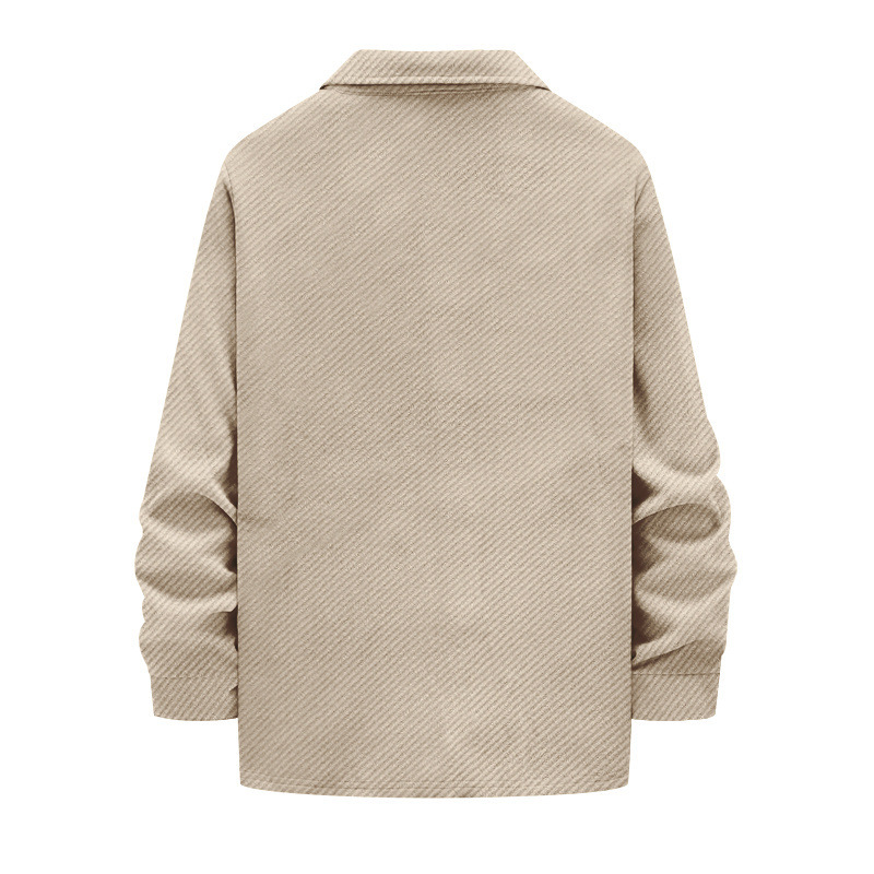 Men's Heavyweight Twill Denim Jacket With Turn-down Collar_voghion.com