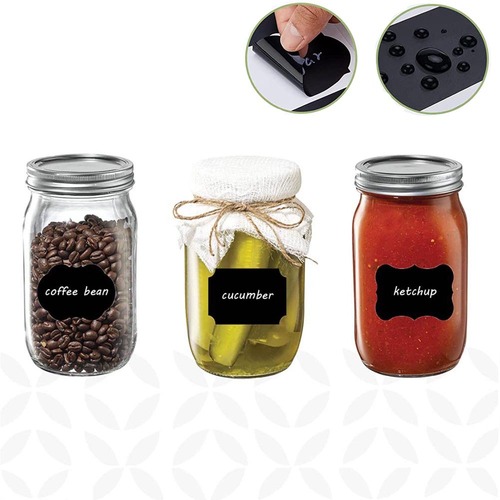 Cross-border spot erasable PVC black waterproof kitchen seasoning glass bottle blackboard sticker label