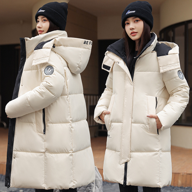 Women's Cotton-Padded Jacket for Young and Middle-Aged, 2025 Winter New Style, Hooded Long Thick Trendy down Cotton Coat for Women
