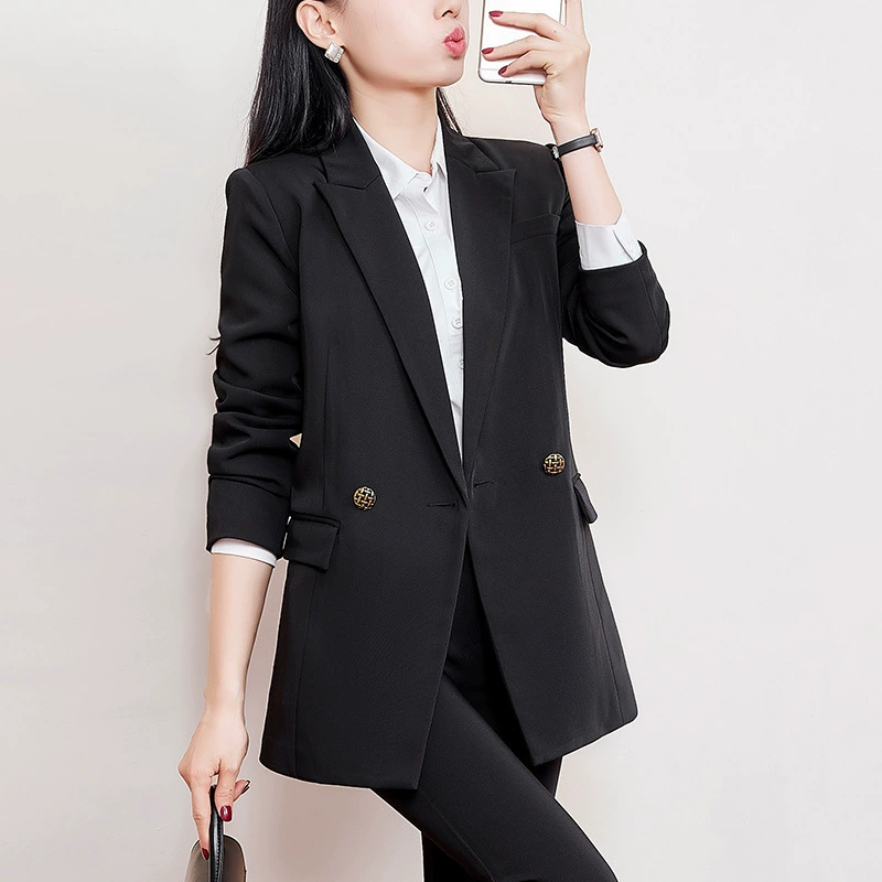 851 очень большой размер пальто для женщин пухлая девушка весна и осень сильная атмосфера интервью формальный костюм плюс размер Повседневный костюм