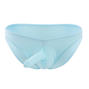 Sexy Transparent Men's Sexy Ice Silk Underwear jj Set Low Waist Briefs Gun Bullet Separate Elephant Nose Men's Underwear