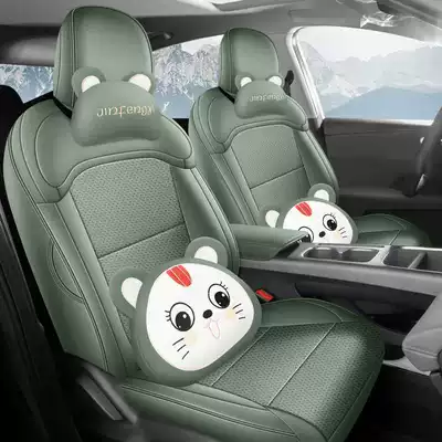 Modelə uyğun (Original) oturacaq örtükləri – with all-season, fully enclosed seat cushions - fairyland-green-cartoon-version-note-the-model-year-front-row-fully-covered-rear-row-partially-covered