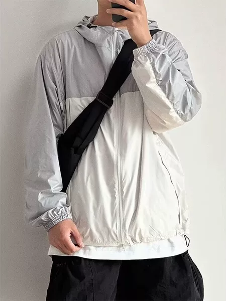Men's ice silk windbreaker, vintage sun protection jacket, women's summer loose breathable sun protection jacket, outdoor sports casual thin coat