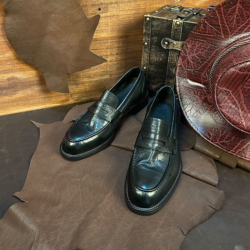 New men's first layer of buffalo skin material four seasons leisure all fashion breathable daily business formal men's shoes_voghion.com