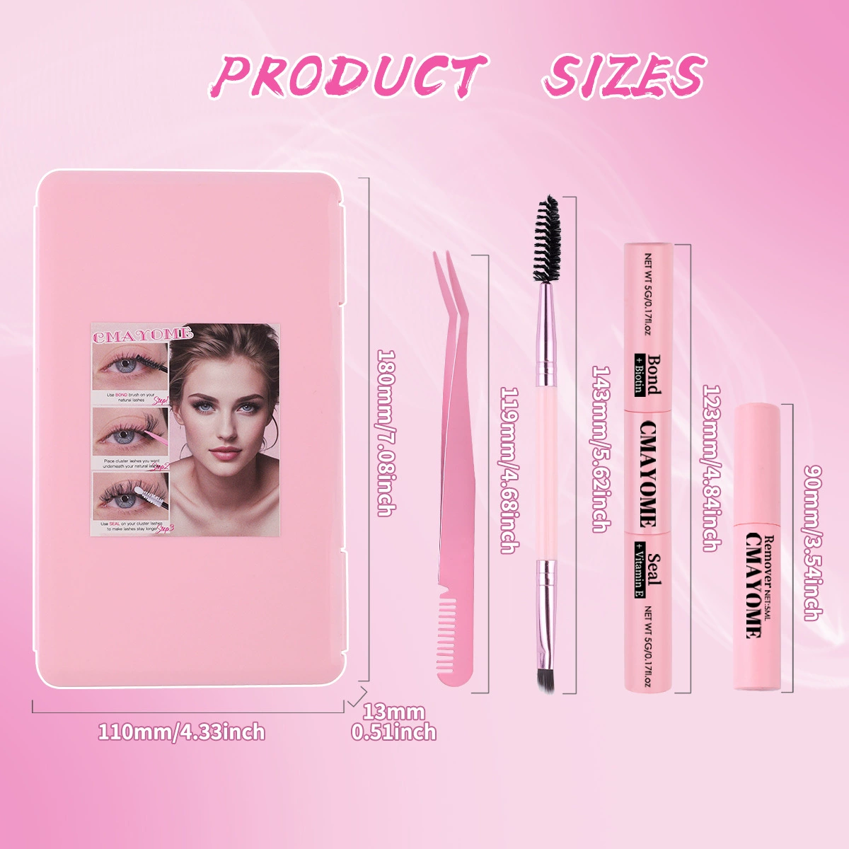 Dense False Eyelash Set DIY, Individual Cluster Lashes 16 mm — Multi‑configuration Kits