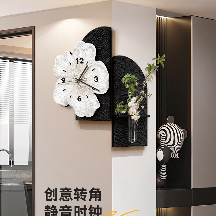 Simple Modern Corner Clock, Living Room Entrance Decorative Painting, Creative High-End Double-Sided Wall Hanging Corner Clock Simple Modern Corner Clock, Living Room Entrance Decorative Painting, Creative High-End Double-Sided Wall Hanging Corner Clock