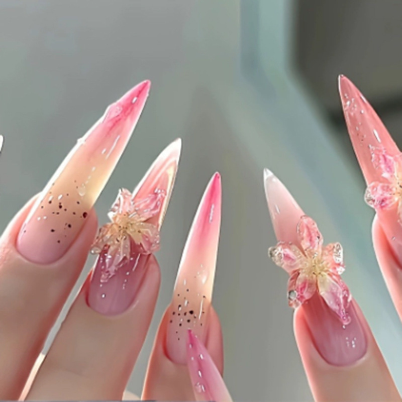 高透明度の甘いユリの花ネイルアートモールド手作り DIY 接着剤フィルムネイルデコレーション高温耐性シリコーンツール|undefined