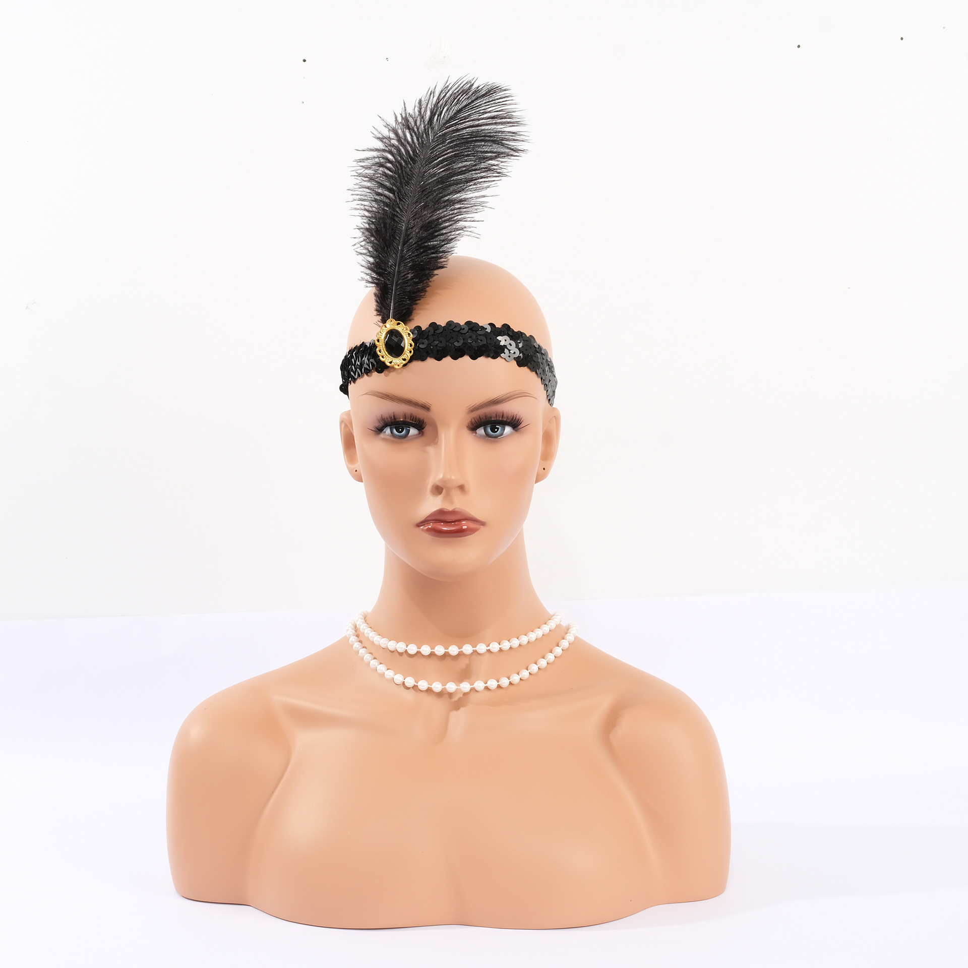 Explosions Halloween banquet European and American retro suit jewelry holiday decoration party ball feather hair accessories wholesale